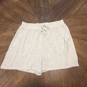 Umgee USA Linen Blend Beige Pull On Shorts Size Medium Women